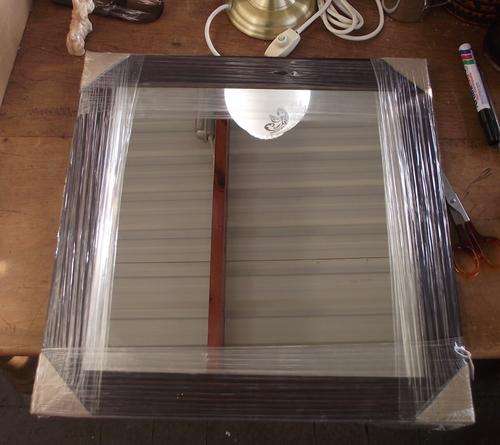 WOOD FRAMED SQUARE MIRROR