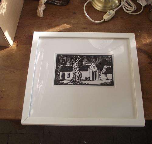 PRINT OF A PIERNEEF COTTAGE AMONGST TREES