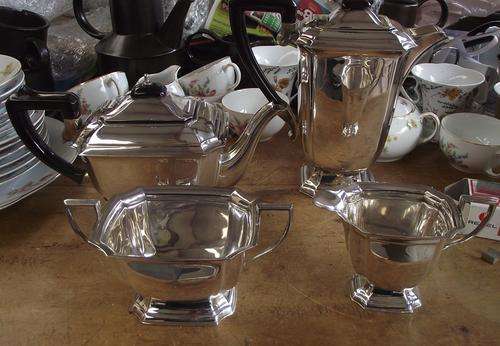 SILVER PLATED TEA SET 4 PIECES
