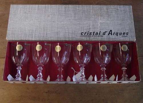 SET 6 CRISTAL D ARQUES GLASSES IN ORIGINAL BOX