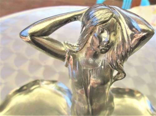 WMF ELECTRO PLATED DOUBLE BOWL FIGURINE ART NOUVEAU  JUGENDSTILL  C1906