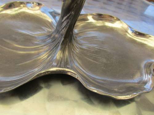 WMF ELECTRO PLATED DOUBLE BOWL FIGURINE ART NOUVEAU  JUGENDSTILL  C1906