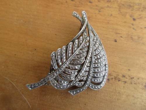 1960`S FERN BROOCH MARCASITE STYLE