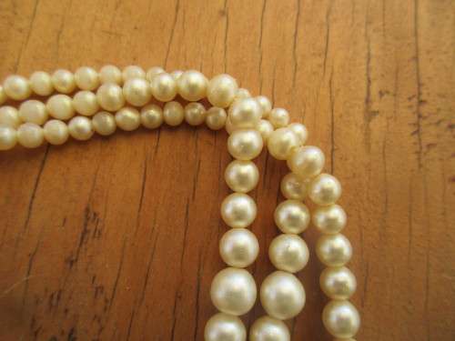 LOVELY THREE STRING FAUX PEARL NECKLACE c1960`s