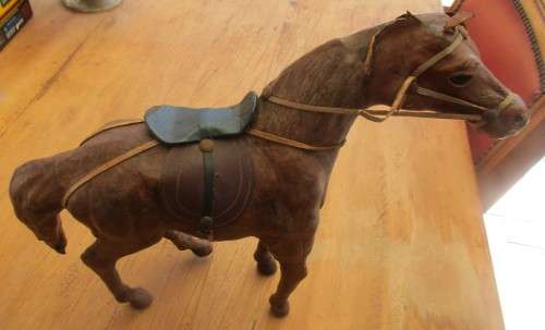 BEAUTIFUL WOOD AND LEATHERETTE COVERED STALLION