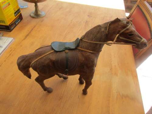 BEAUTIFUL WOOD AND LEATHERETTE COVERED STALLION