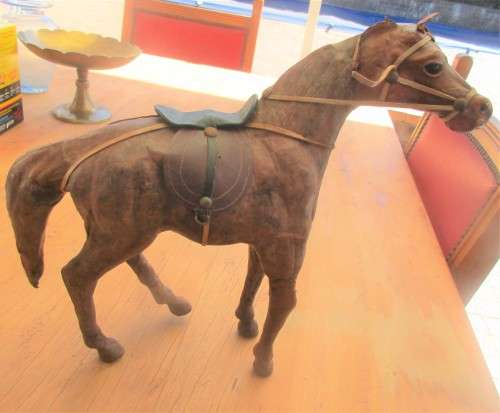 BEAUTIFUL WOOD AND LEATHERETTE COVERED STALLION