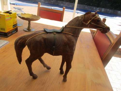 BEAUTIFUL WOOD AND LEATHERETTE COVERED STALLION