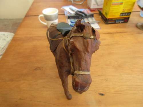 BEAUTIFUL WOOD AND LEATHERETTE COVERED STALLION