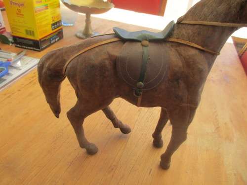 BEAUTIFUL WOOD AND LEATHERETTE COVERED STALLION