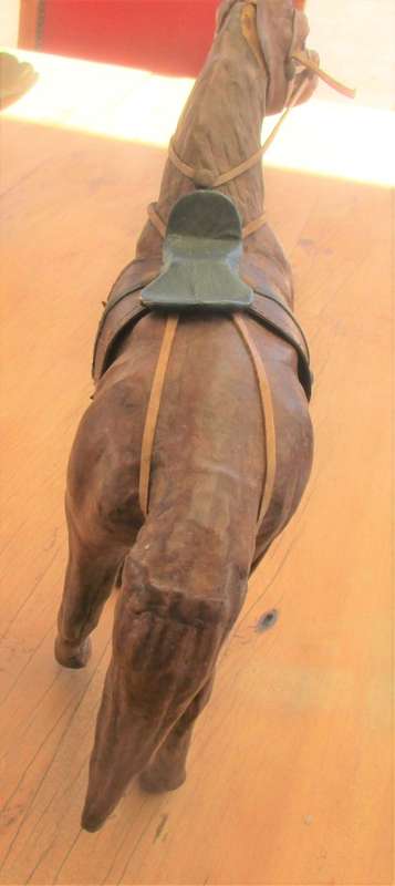BEAUTIFUL WOOD AND LEATHERETTE COVERED STALLION