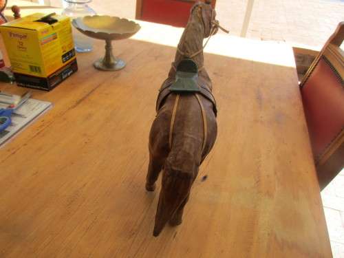 BEAUTIFUL WOOD AND LEATHERETTE COVERED STALLION