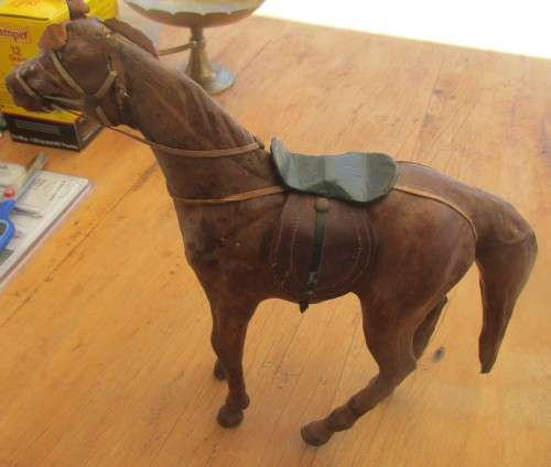BEAUTIFUL WOOD AND LEATHERETTE COVERED STALLION