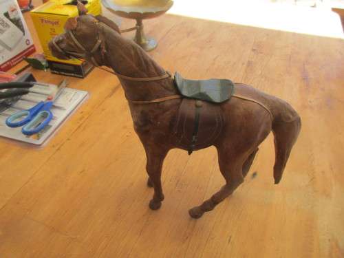 BEAUTIFUL WOOD AND LEATHERETTE COVERED STALLION