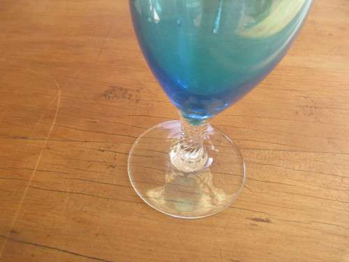 BEAUTIFUL BLUE GLASS  SPILL VASE