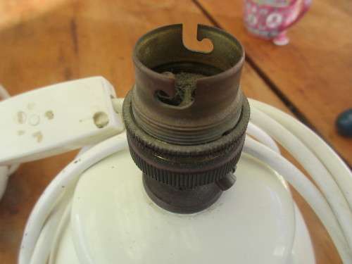PAIR OF CREAM POTTERY LAMPS