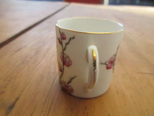 PAIR ROYAL ALBERT  HANDPAINTED BLOSSOM  HOT CHOCOLATE CUPS c 1935