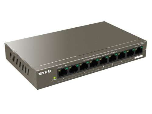 Tenda 9 Port Fast Ethernet Switch with 8 Port PoE | TEF1109P-8-63W