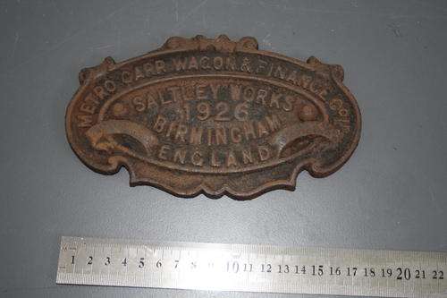 Saltley Works 1926 Birmingham England Train Plate