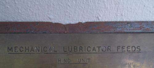 "Mechanical Lubricator Feeds" railway sign