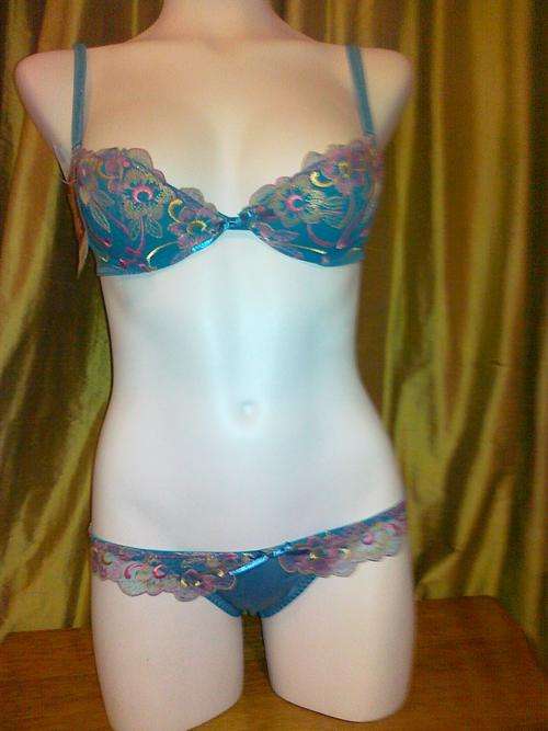 3 Colourful, Beautifully Embroided Bra Sets (6 Items)