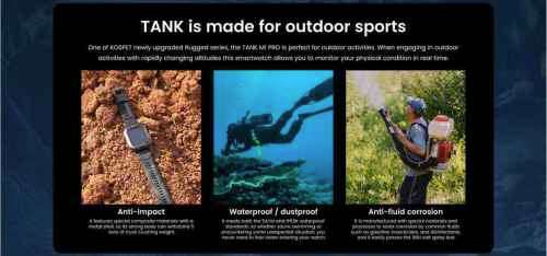 Kospet TANK M1 PRO Rugged Waterproof Outdoor Adventure Smartwatch