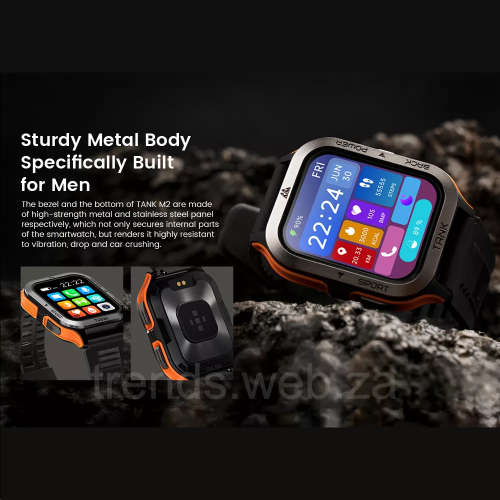 KOSPET TANK M2 Tough Rugged Smartwatch - Activity, Heart & Sleep Tracker - ORANGE