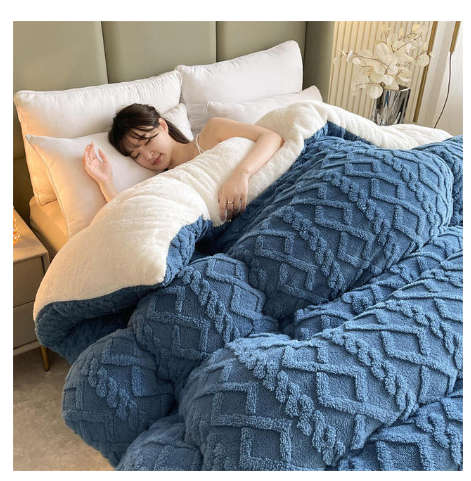 New Super Thick Winter Warm Blanket for Bed Artificial Lamb Cashmere Weighted Blankets Soft Comforta