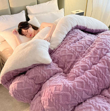New Super Thick Winter Warm Blanket for Bed Artificial Lamb Cashmere Weighted Blankets Soft Comforta