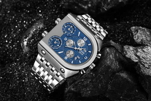 Relogio Top Brand TEMEITE Big Quartz Watches Men Military Waterproof Business Wristwatch Luxury Gold