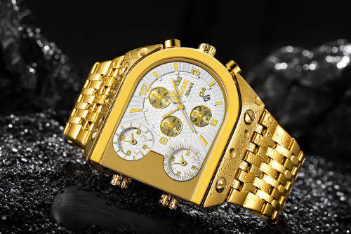 Relogio Top Brand TEMEITE Big Quartz Watches Men Military Waterproof Business Wristwatch Luxury Gold