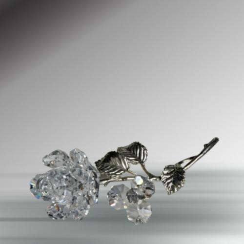 Swarovski Style Crystal Lay Down Rose by Balmoral Crystal  NEW  Perfect for Mothers Day