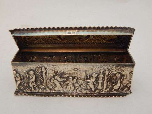 A Beautifully Embossed Silver  Trinket Box