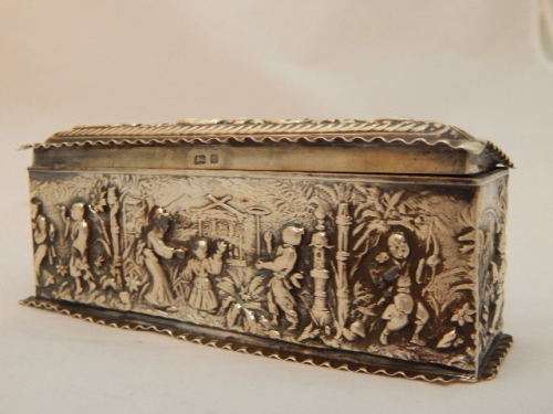 A Beautifully Embossed Silver  Trinket Box
