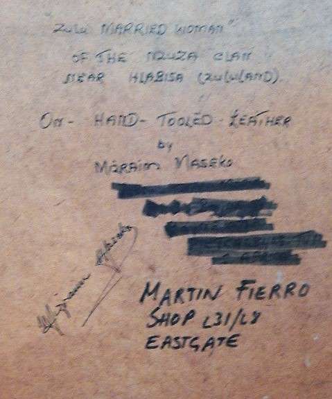 A STUNNING RELIEF PAINTING BY MIRIAM MASEKO SIGNED