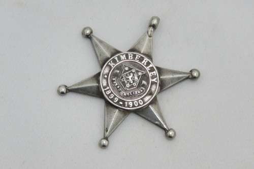 A KIMBERLY STAR 1899-1900 MAYORS SIEGE MEDAL SILVER HALLMARKS WITHOUT SUSPENSION BAR