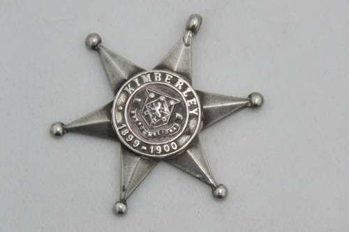 A KIMBERLY STAR 1899-1900 MAYORS SIEGE MEDAL SILVER HALLMARKS WITHOUT SUSPENSION BAR