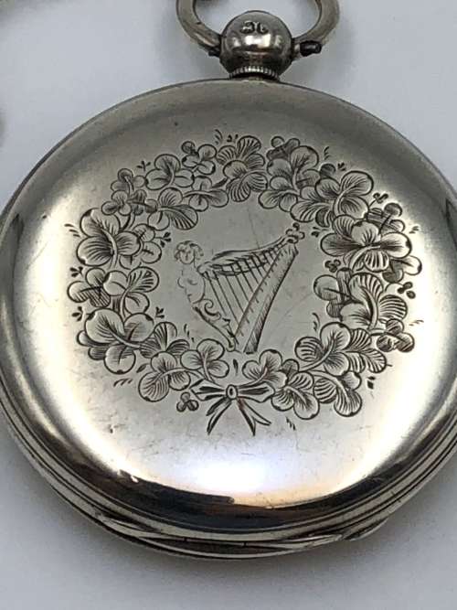 ENGRAVED SILVER (LONDON 1860) KEY WOUND POCKET WATCH-CP PERKS KINGWILLIAMSTOWN-