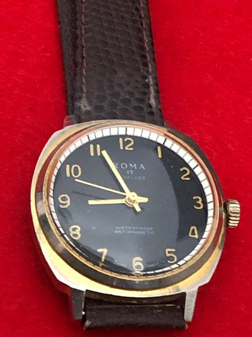 VINTAGE ROMA 17 JEWELS MANUAL ANTIMAGNETIC WATERPROOF WATCH