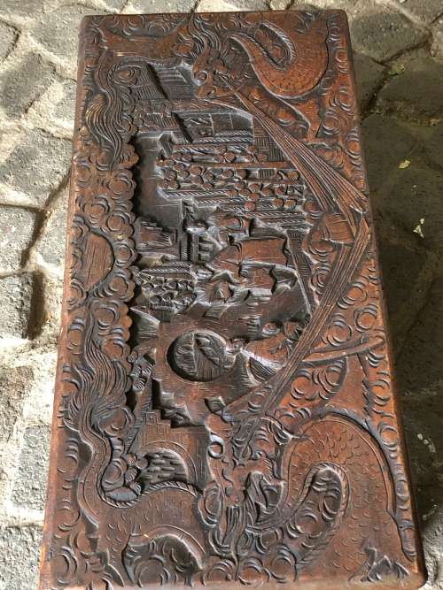 CHINESE CARVED CAMPHOR WOOD KIST