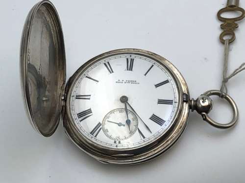 ENGRAVED SILVER (LONDON 1860) KEY WOUND POCKET WATCH-CP PERKS KINGWILLIAMSTOWN-