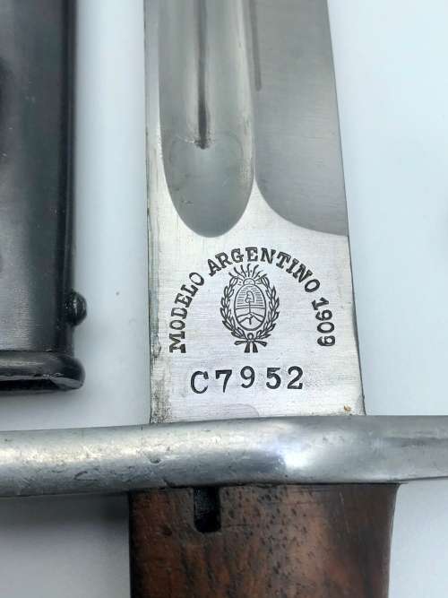 BB3) ARGENTINE MAUSER 1909 BAYONET MAKER WEYERSBERG KIRSCHBAUM & CO SOLINGEN MATCHING NUMBERS