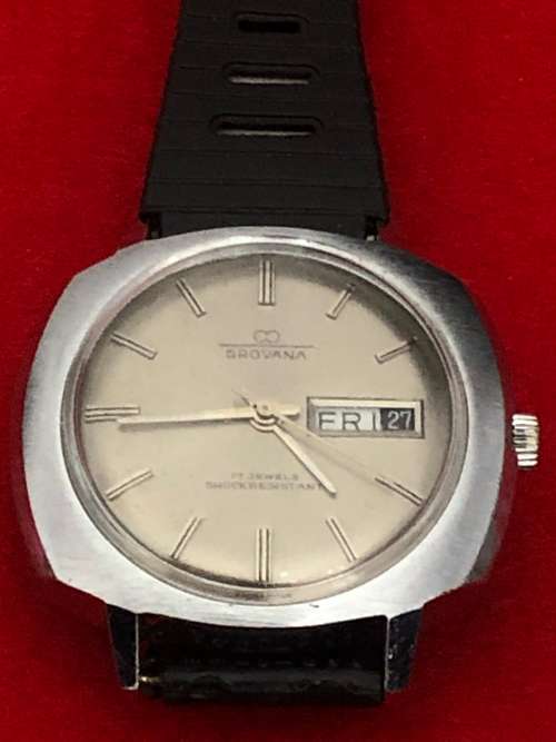 VINTAGE GROVANA 17 JEWELS SHOCK RESISTANT MANUAL WATCH