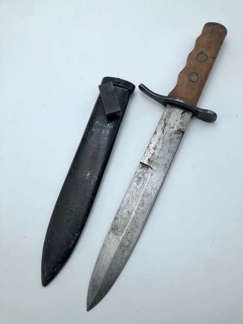 B108) RARE WW2 ITALIAN FASCIST MVSN DAGGER WITH SCABBARD