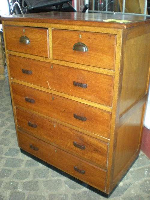 6 DRAWER TEAK CHEST OF DRAWERS