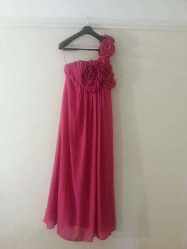 CERISE PINK FORMAL CALF LENGTH DRESS SIZE 14