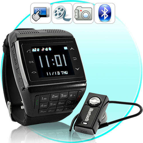 Panther - Dual SIM Touchscreen Mobile Phone Watch with Keypad (Quadband GSM)