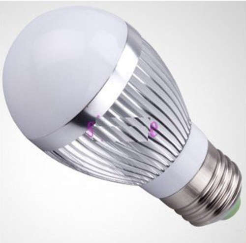 E27 3 LED 4W Cold White Bubble Ball Globe Light Bulb