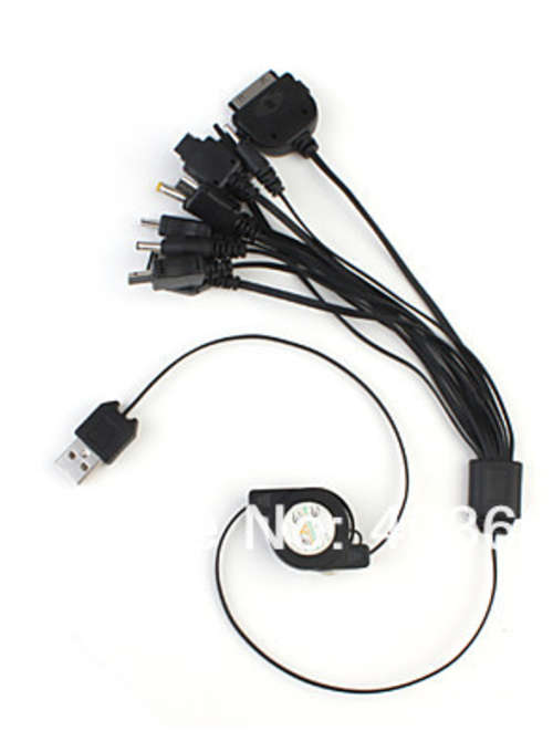 USB 10 in 1 universal retractable usb charger cable for mobile phone cell phone