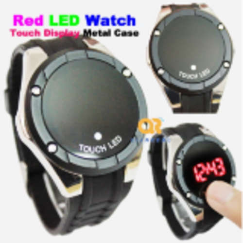 Touch display led watch soft silicon black metal digital man led lighting touchscreen sport watch